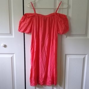 OldNavy Coral Eyelet Lace Off Shoulder Sun Dress S